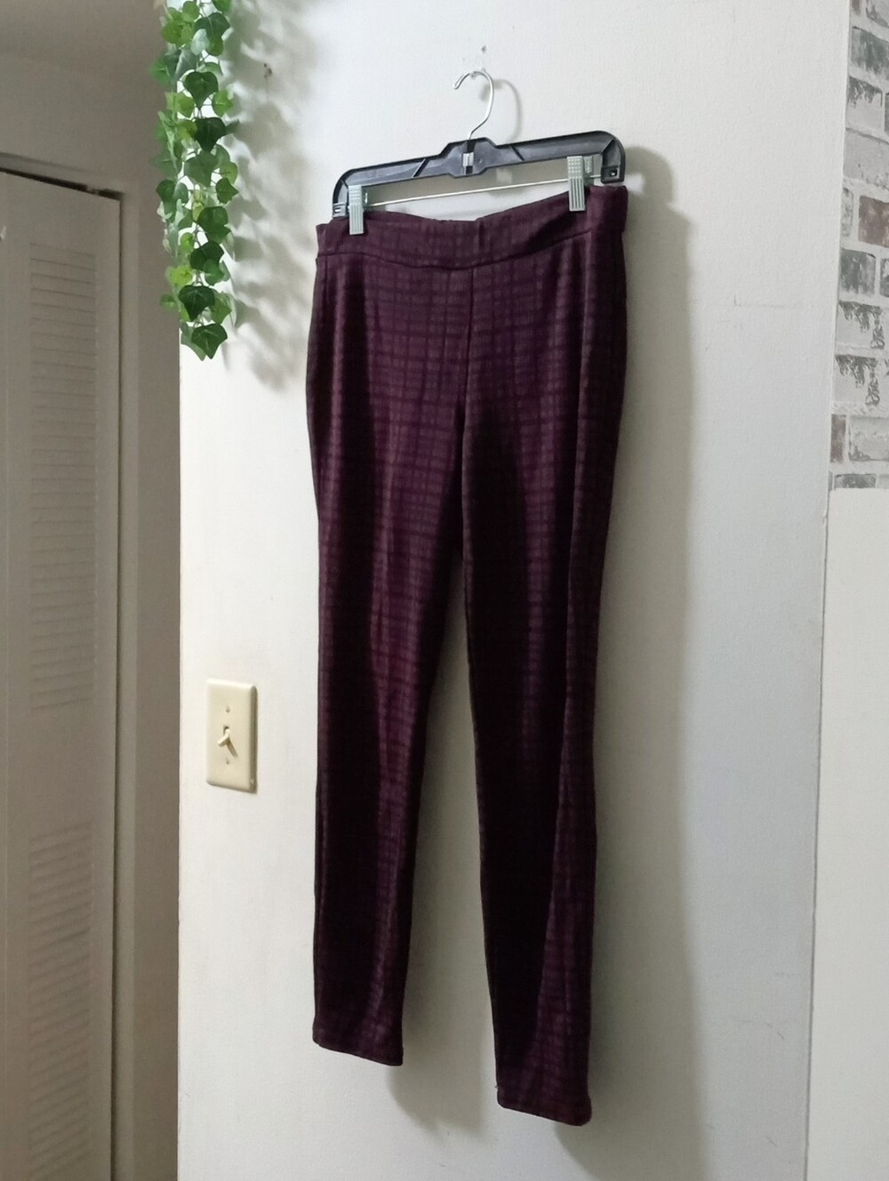 Style & Co.  Burgundy Plaid Dress Pants
